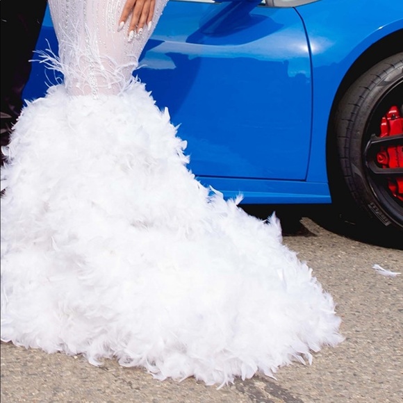 White rhinestone crystal prom dress - Picture 6 of 6